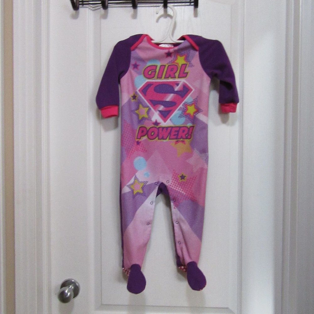 Super Girl DC Comic one piece sleeper size 18- 24 Months